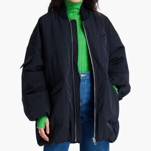 Ganni Navy Blue Bomber Jacket